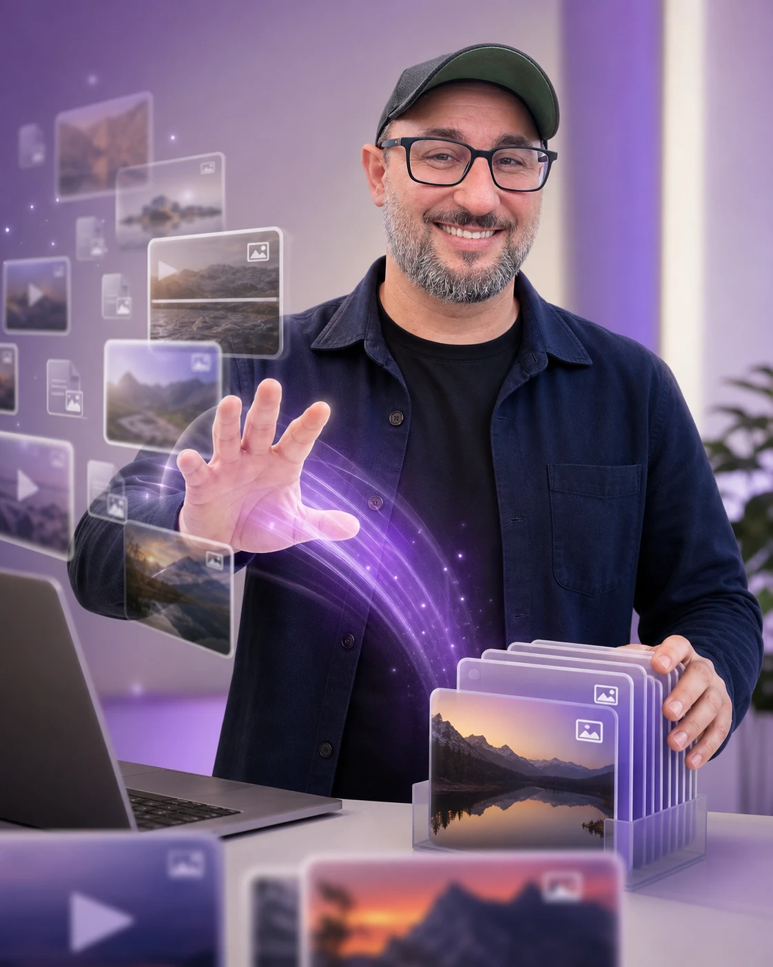 Dante Testa, desenvolvedor do Magic Cleaner WP, organizando uma biblioteca de mídias digital