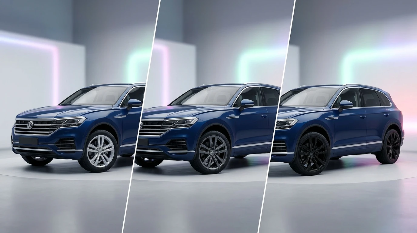 comparar rodas no carro com diferentes aros e cores