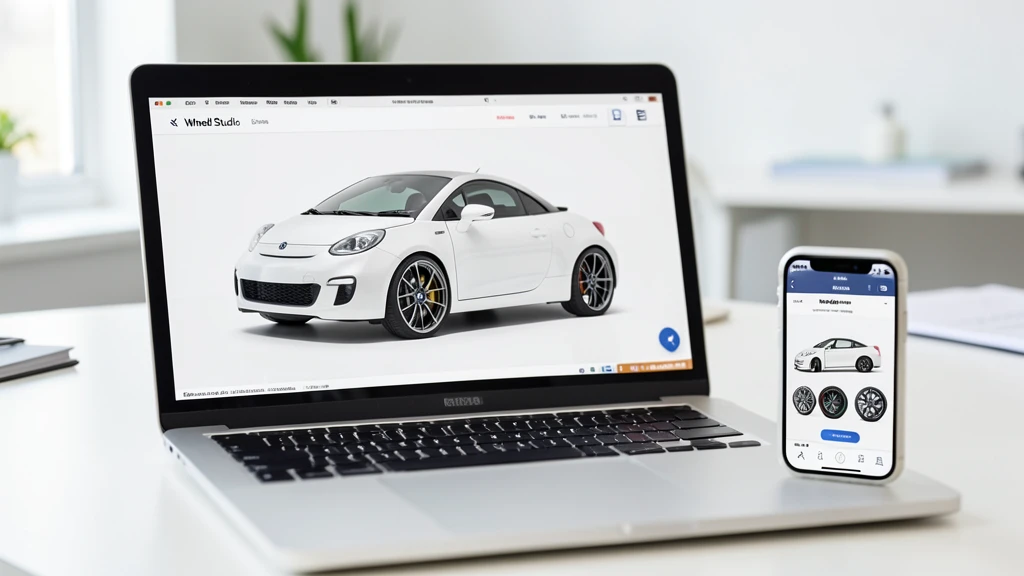simulador de rodas online Wheel Studio em laptop e celular