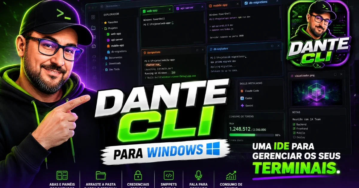 Seis terminais abertos e você não sabe qual é qual: o Dante CLI agora resolve isso no Windows
