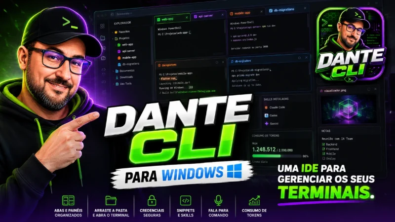 Seis terminais abertos e você não sabe qual é qual: o Dante CLI agora resolve isso no Windows