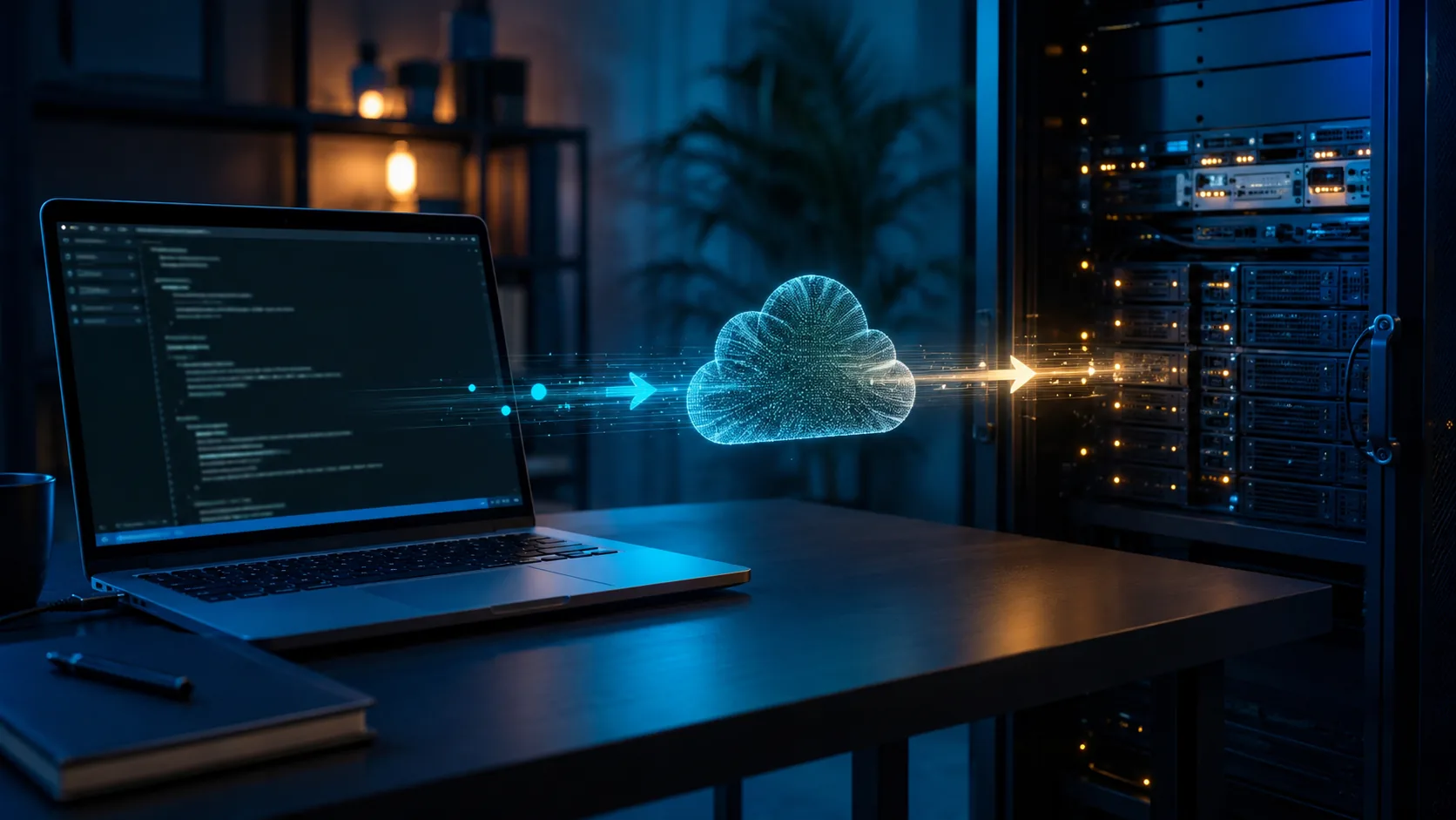 Fluxo de deploy de um site criado com IA para um servidor via SSH